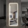 65"x24" Full Length Floor Mirror LED Whole Body Mirror, Wall Mounted Hanging Mirror with Lights, Makeup Vanity Mirror