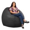 Jaxx Saxx 5 Foot Large Bean Bag w/ Removable Cover, Black