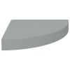 Floating Corner Shelves 2 pcs Gray 9.8"x9.8"x1.5" MDF