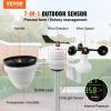 VEVOR 7-in-1 Wi-Fi Weather Station, 7.5 in Color Display, Home Weather Station Indoor Outdoor, with Solar Wireless Outdoor Sensor Alarm Alerts