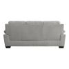 Plush Seating Comfortable Sofa 1pc Gray Textured Fabric Channel Tufting Solid Wood Frame Modern Living Room Furniture